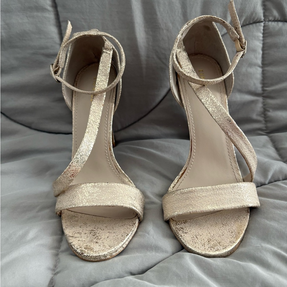 Express Gold Strappy Heels